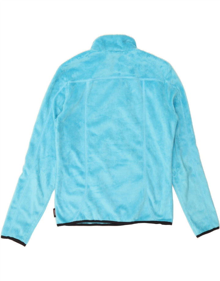 COLMAR Womens Zip Neck Fleece Jumper UK 14 Medium Blue Vintage Colmar and Second-Hand Colmar from Messina Hembry 