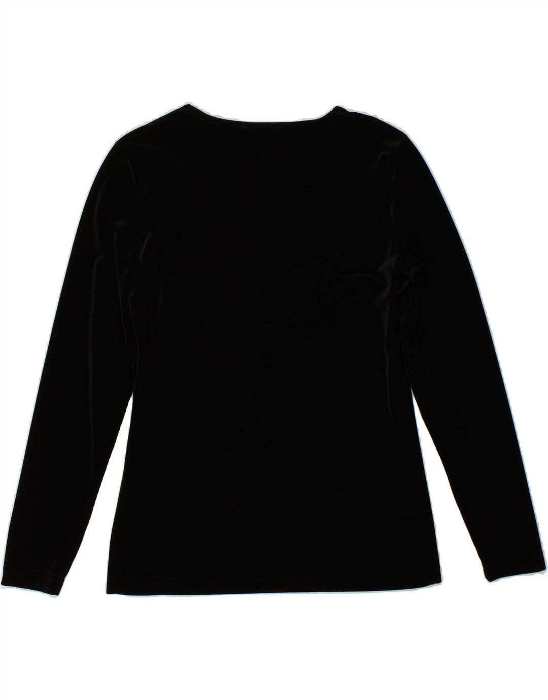 LINEA DONNA Womens Velour Top Long Sleeve UK 14 Large Black Polyester Vintage Linea Donna and Second-Hand Linea Donna from Messina Hembry 