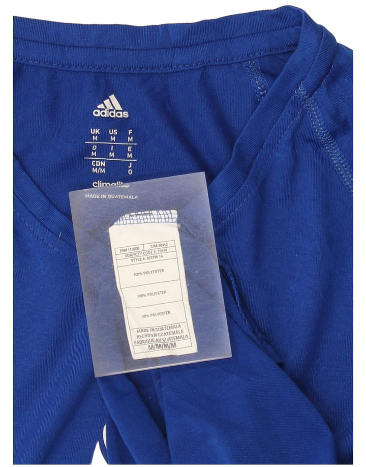 Adidas Boys Climalite Graphic Top Long Sleeve 13-14 Years Medium Blue