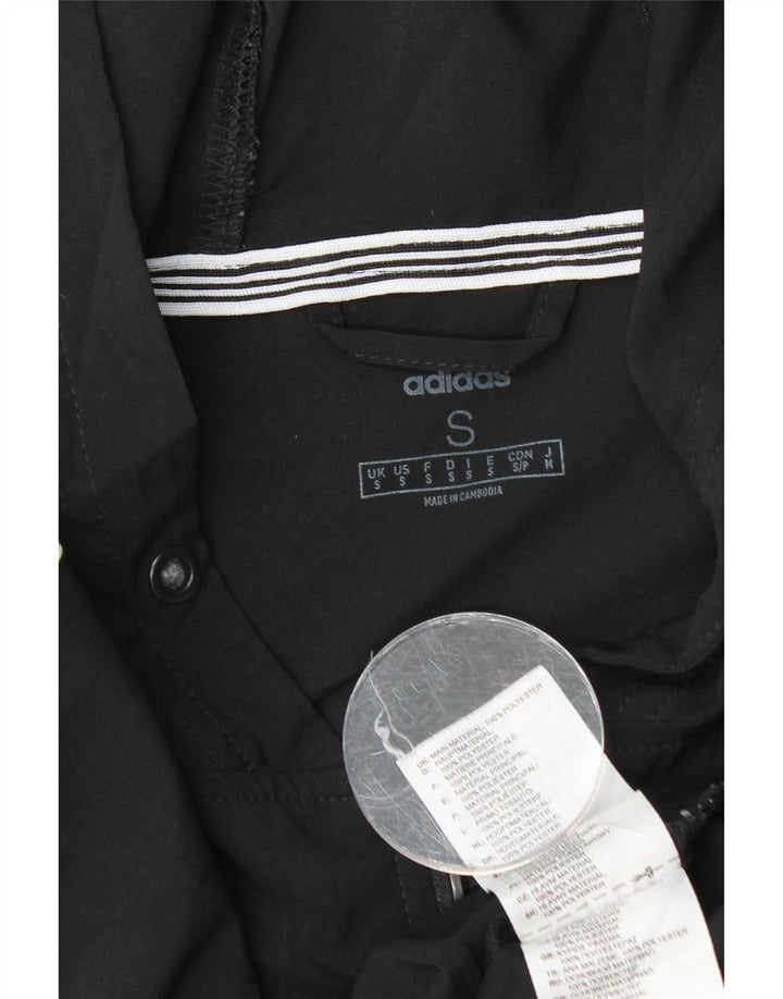 ADIDAS Chaqueta de chándal con capucha para hombre, talla pequeña, poliéster negro