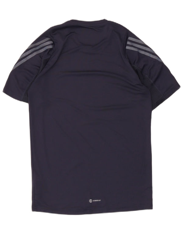 Adidas Mens Aeroready Camiseta Top Médio Azul Marinho Poliéster