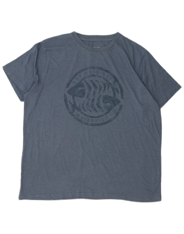 Weird Fish Mens Graphic T-Shirt Top XL Blue Cotton