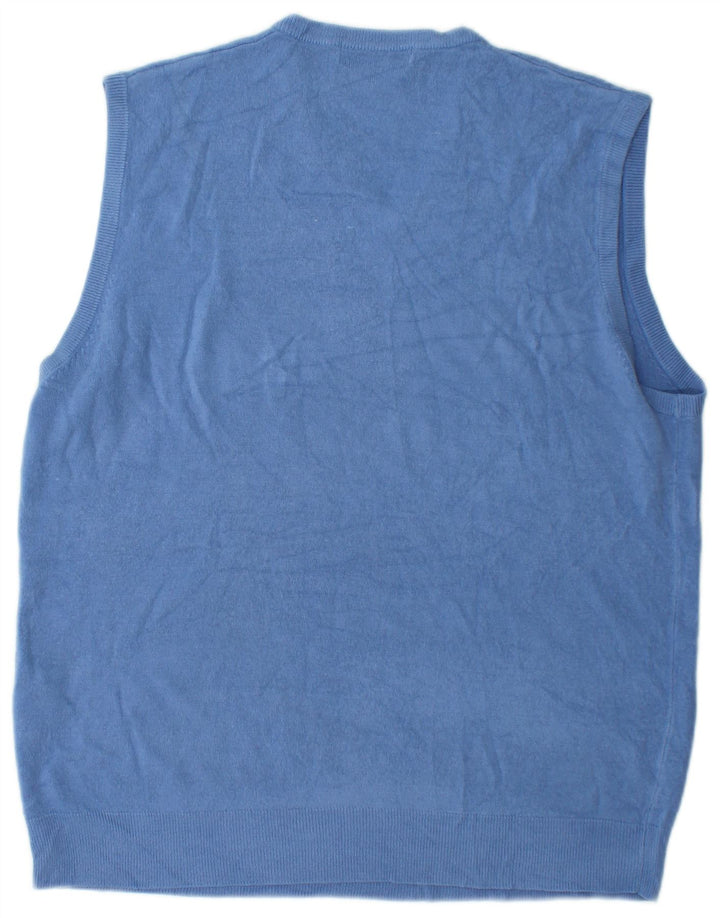 Marks & Spencer Mens Vest Tank Top XL Blue Acrylic