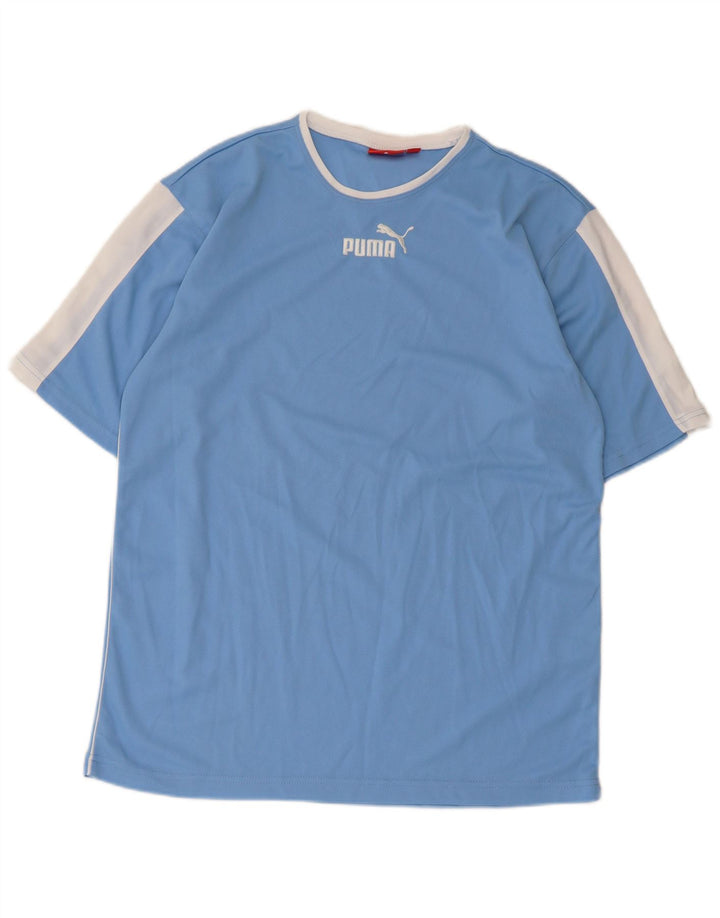 Puma Herre T-shirt Top Medium Blue Colourblock Polyester