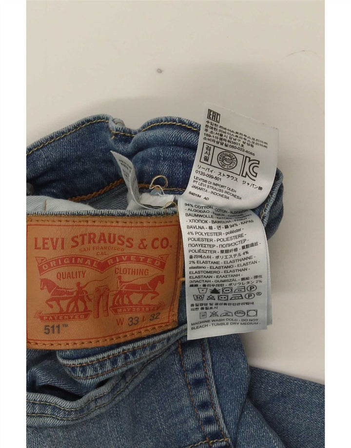 Levi's Herren 511 verkürzte Slim-Jeans, W33, L25, blaue Baumwolle
