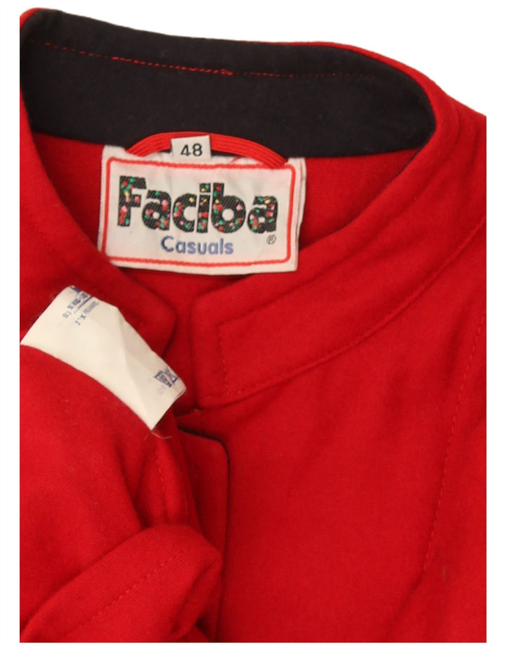 Faciba Womens Oversized Bomber Jacket IT 48 XL Red Wool