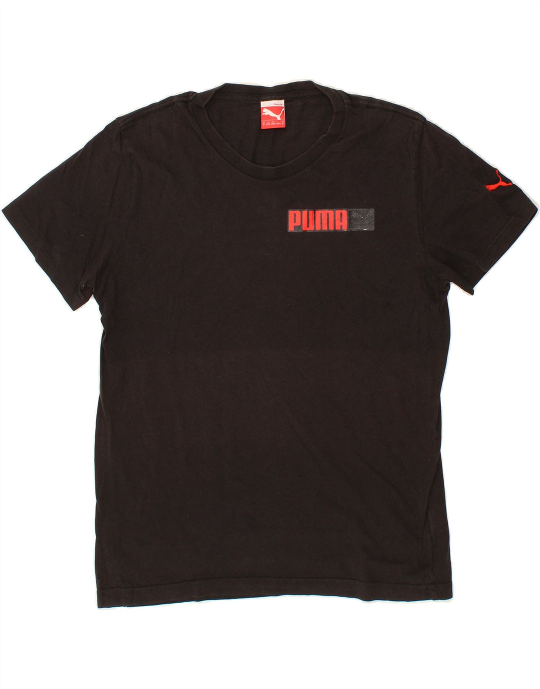 PUMA Mens Graphic T-Shirt Top Medium Black Cotton Vintage Puma and Second-Hand Puma from Messina Hembry 