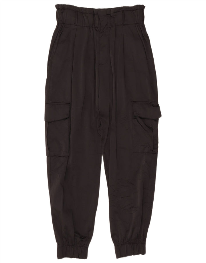 Zara Womens Joggers Cargo Trousers Medium W28 L26 Black