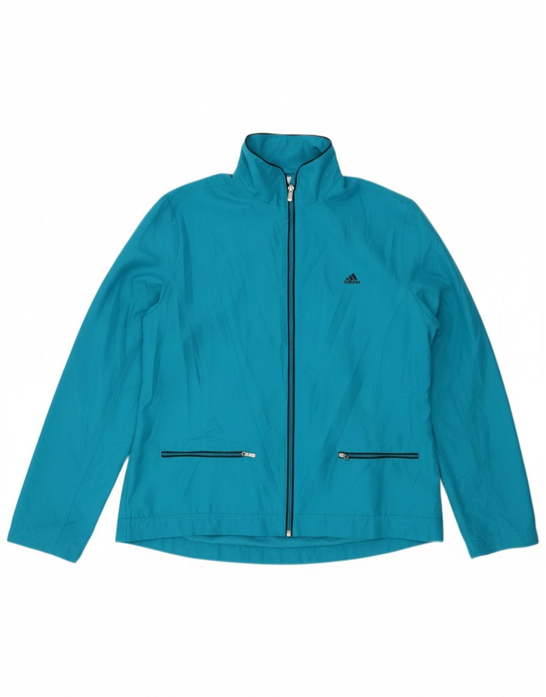 ADIDAS Womens Tracksuit Top Jacket UK 18 XL Blue Polyester