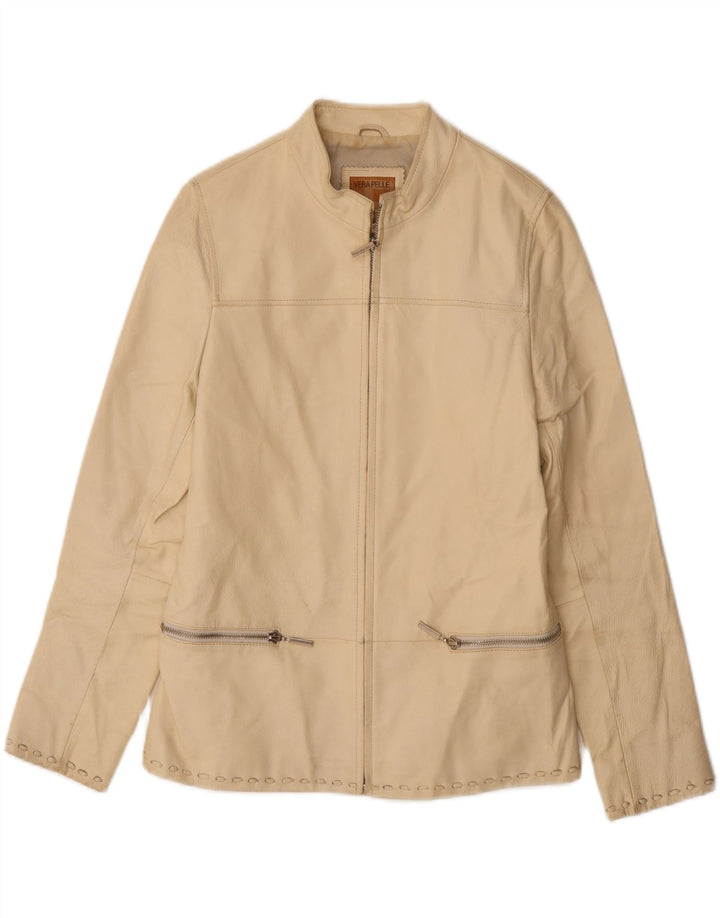 CONBIPEL Womens Leather Jacket IT 42 Medium Beige Leather Vintage Conbipel and Second-Hand Conbipel from Messina Hembry 