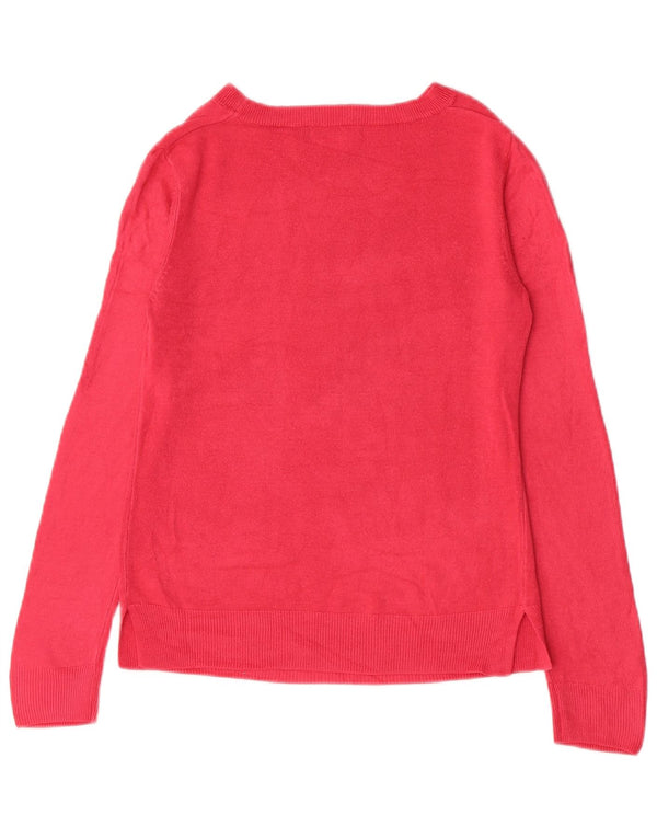 Marks & Spencer Womens Boat Neck Jumper Sweater UK 10 Small Pink Acrylic