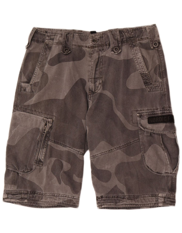 Vintage Mens Cargo Shorts Large W34 Grey Camouflage