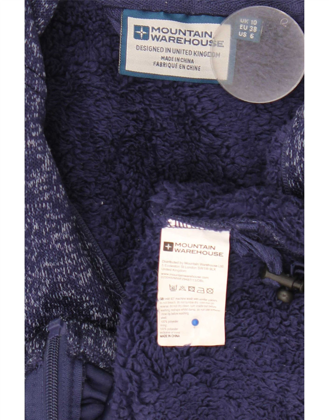 Mountain Warehouse Womens Tracksuit Top Jacket UK 10 Small Navy Blue