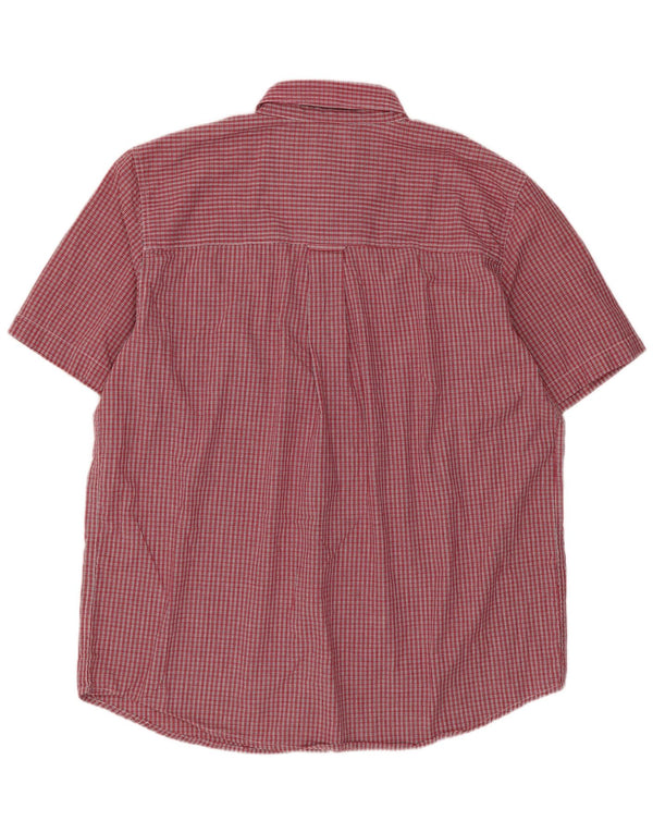 Chaps Chemise à manches courtes pour homme en coton vichy rouge