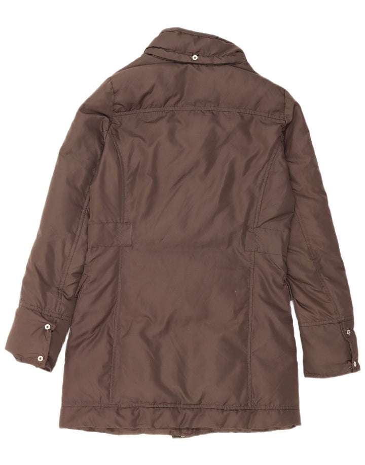 Champion Dame hætte polstret frakke UK 10 Lille brun polyester