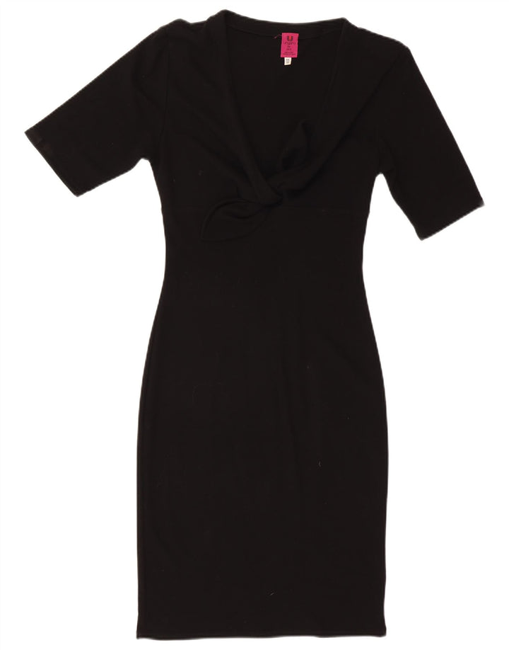 Ungaro Womens Bodycon Dress UK 10 Small  Black