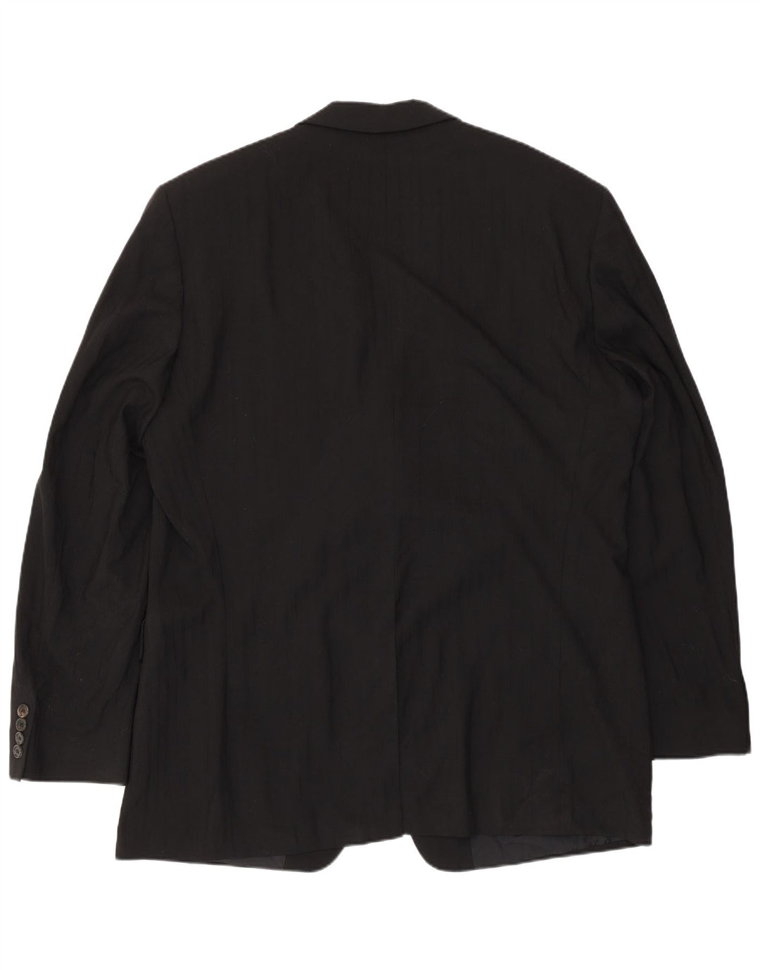 Hugo Boss Mens 3 Button Blazer Jacket EU 56 3XL Black Striped Wool