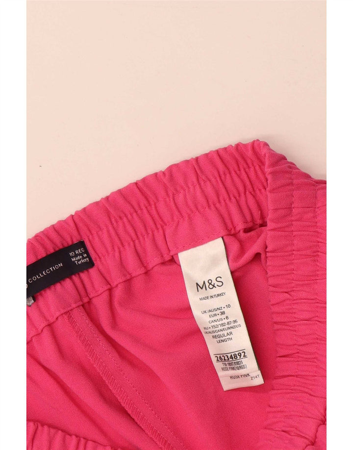 Marks & Spencer Womens Tracksuit Trousers UK 10 Small Pink Polyester