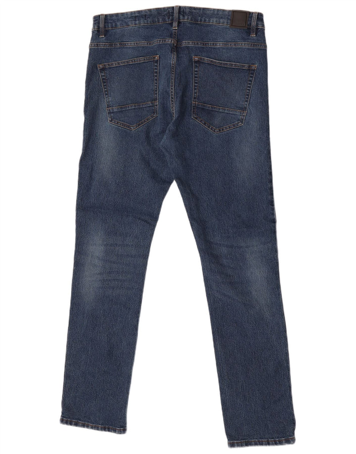 Bench Mens Straight Jeans W34 L34 Blue Cotton