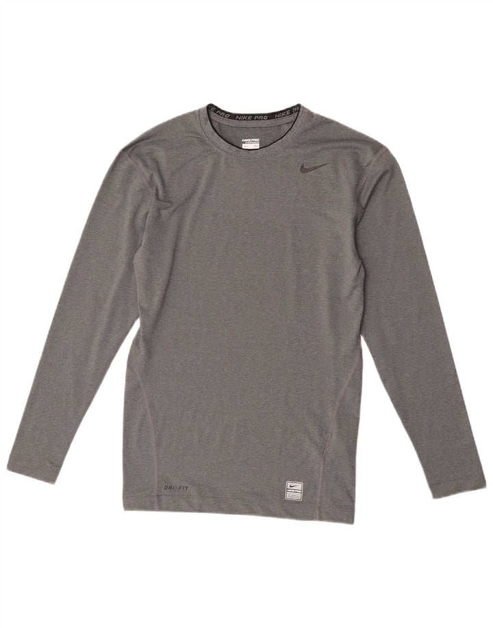 Nike Mens Compression Top Long Sleeve Medium Grey Flecked Polyester