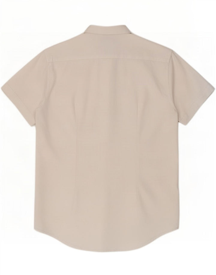 Zara Mens Short Sleeve Slim Fit Shirt Medium White