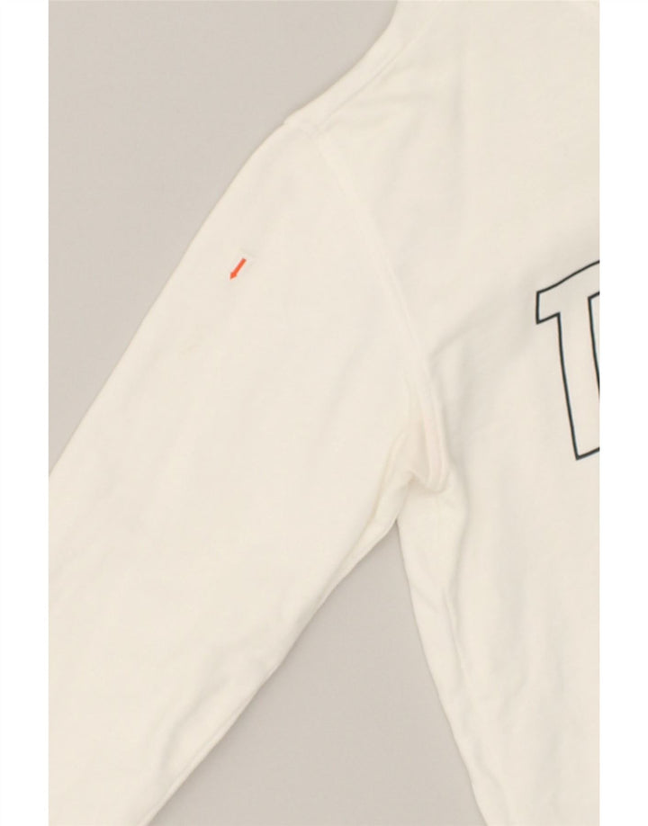TOMMY JEANS Mens Relaxed Fit Graphic Sweatshirt Jumper Small White Cotton | Vintage Tommy Jeans | Thrift | Second-Hand Tommy Jeans | Used Clothing | Messina Hembry 