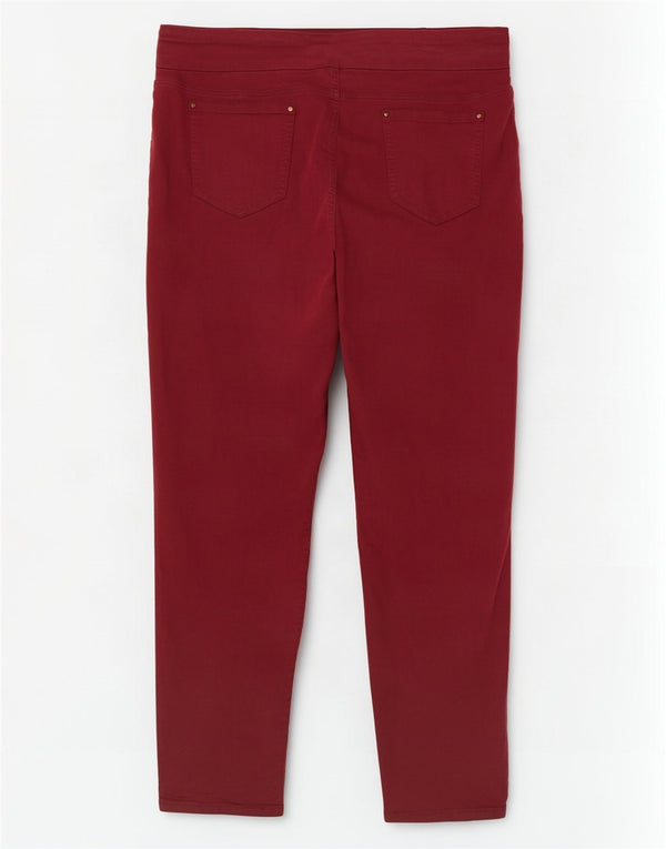 Marks & Spencer Pantalones Casuales Autograph para Mujer UK 26 5XL W52 L30 Borgoña