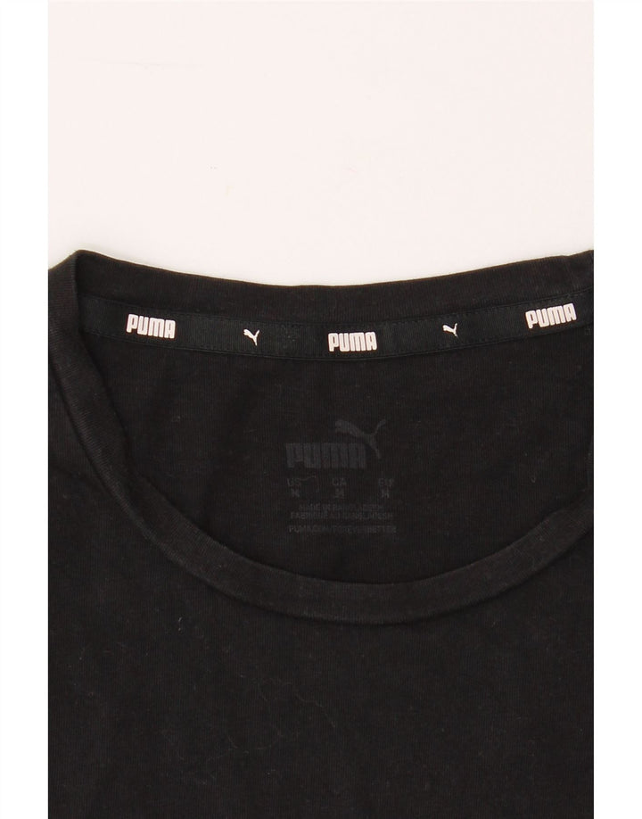 PUMA Womens Graphic T-Shirt Top UK 12 Medium Black Vintage Puma and Second-Hand Puma from Messina Hembry 
