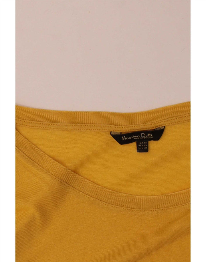 Massimo Dutti Womens Top 3/4 Sleeve UK 18 XL Yellow