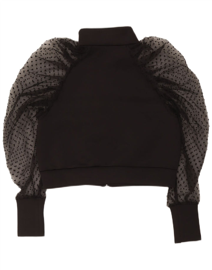 Zara Womens Crop Cardigan Top UK 10 Small Black Polyester