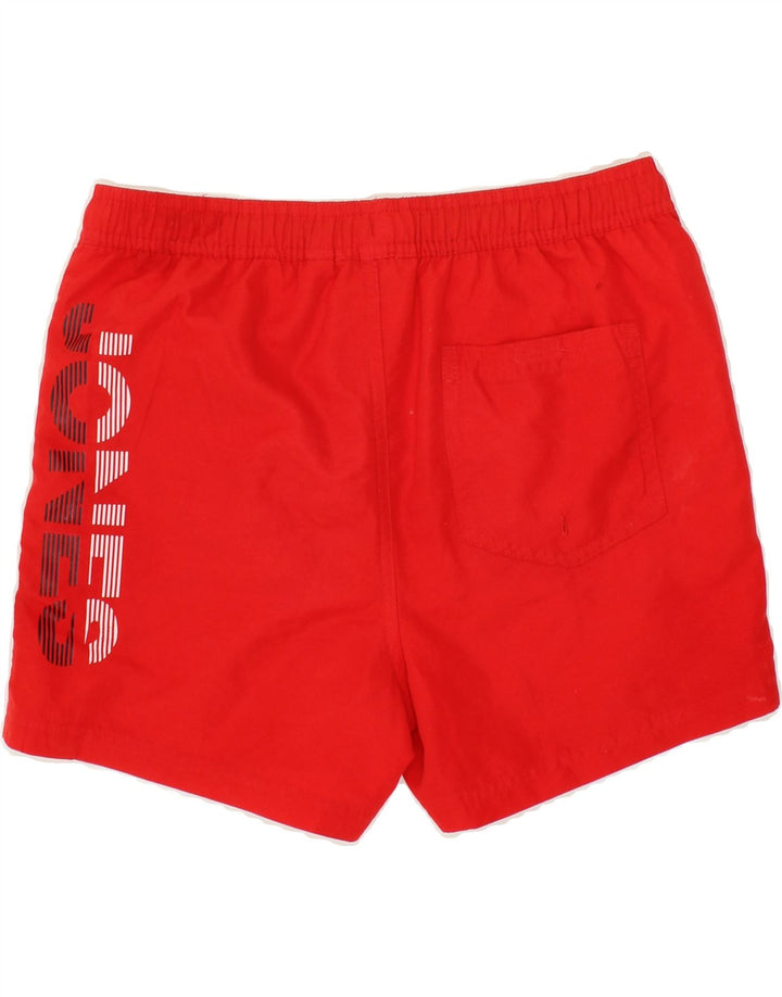 JACK & JONES Boys Graphic Sport Shorts 13-14 Years Red Polyester Vintage Jack & Jones and Second-Hand Jack & Jones from Messina Hembry 