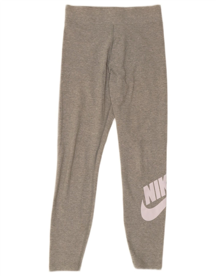 Nike Womens Graphic Leggings UK 10 Small Grey Cotton