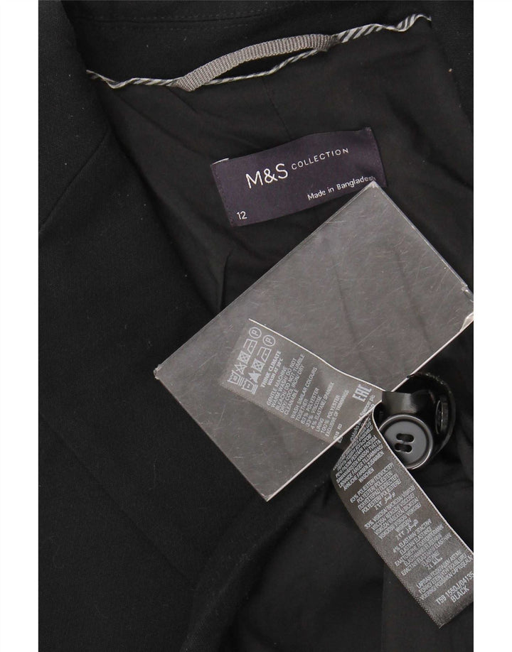 Jachetă pentru femei Marks & Spencer, cu 2 nasturi, poliester negru mediu UK 12