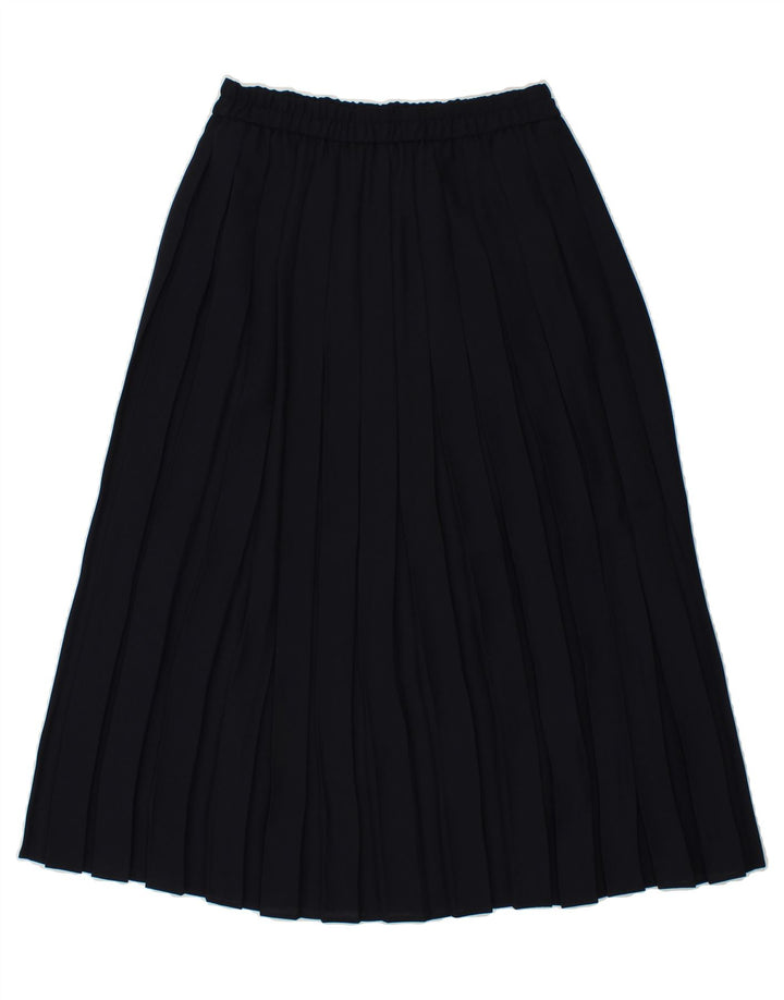 ENDORA Womens Pleated Skirt UK 12 Medium W29 Navy Blue Polyester Vintage Endora and Second-Hand Endora from Messina Hembry 