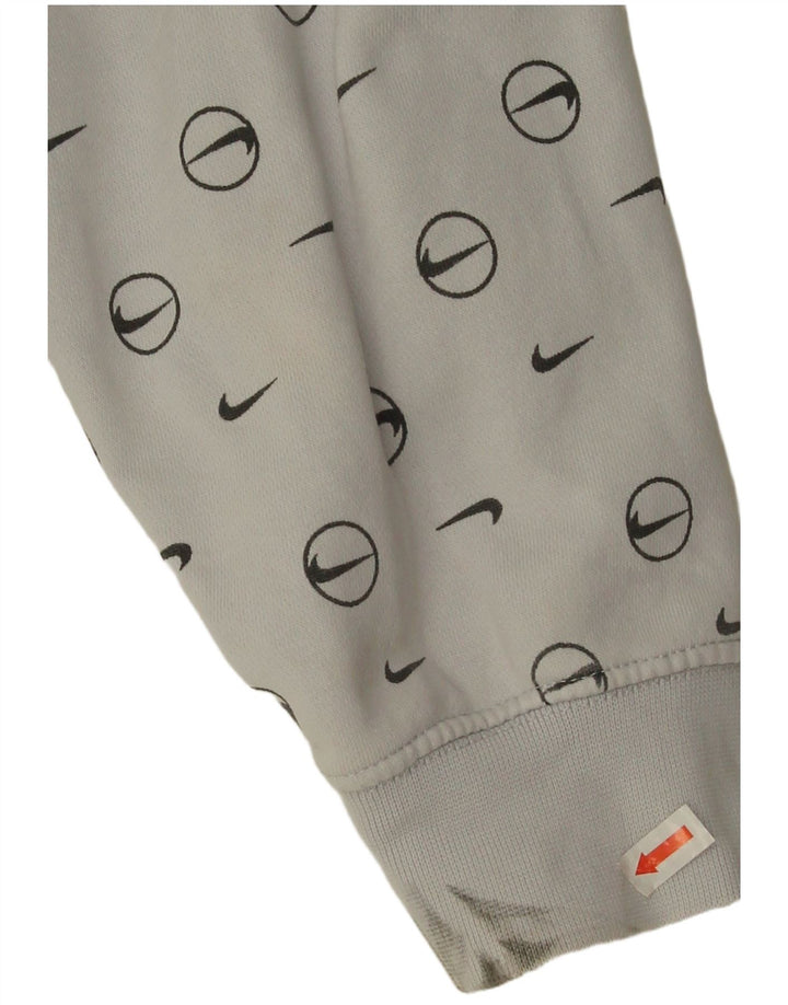 Nike Womens Oversized Crop Graphic Sweatshirt Jumper UK 10 Small Grey