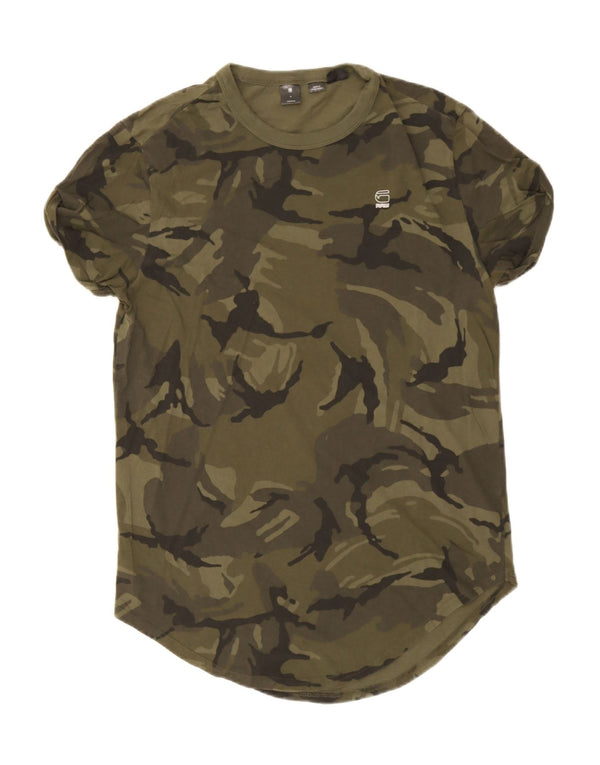 G-STAR Herre T-Shirt Top Medium Grøn Camouflage Bomuld