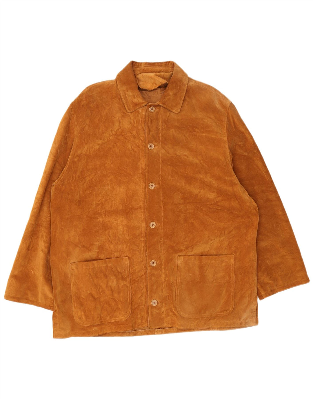 Vintage Mens Suede Jacket UK 42 XL Beige Leather