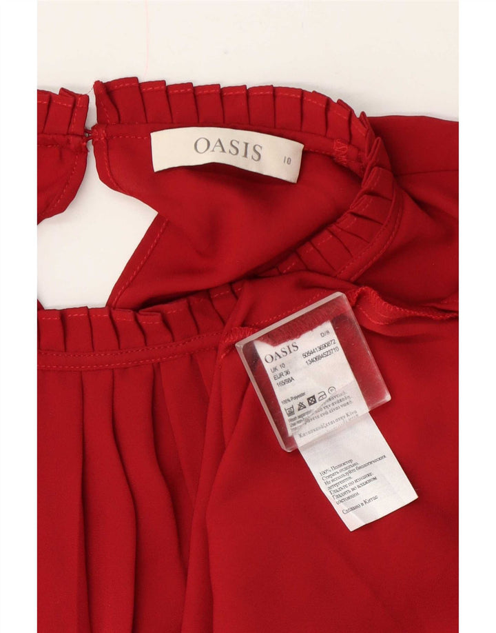 Oasis Womens Blouse Top UK 10 Small Red Polyester