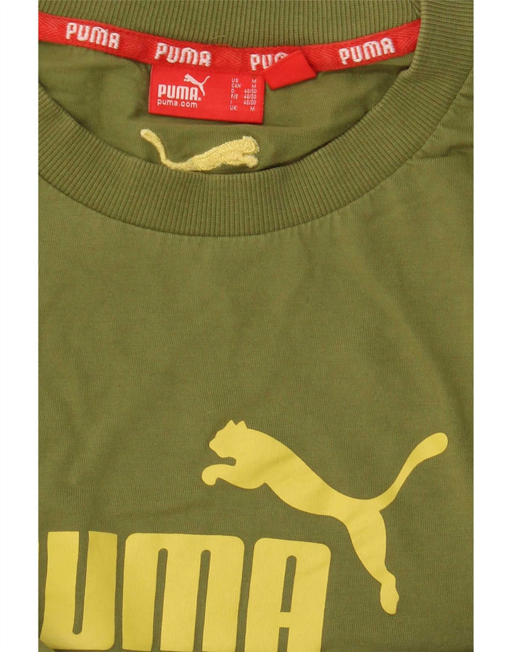 Męski T-shirt z grafiką Puma, średni zielony