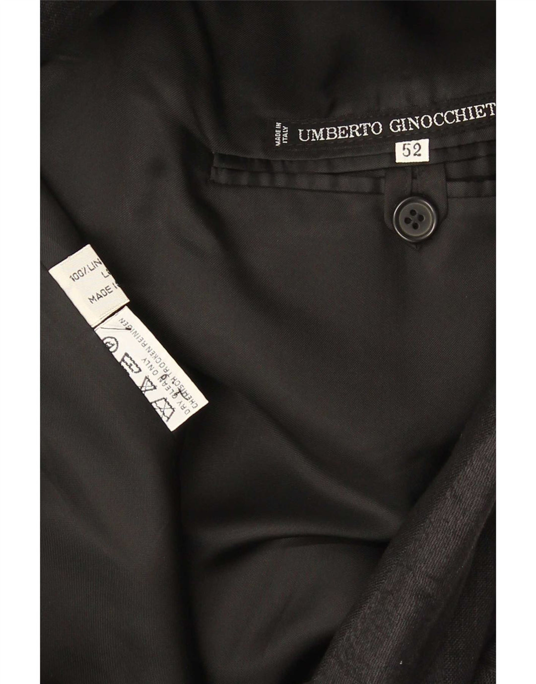 Umberto Ginocchietti Mens Double Breasted Blazer Jacket IT 52 XL Black