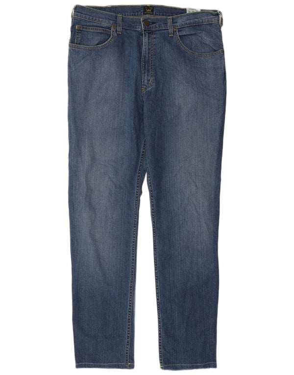Lee Mens Brooklyn Straight Jeans W36 L32 Plavi pamuk