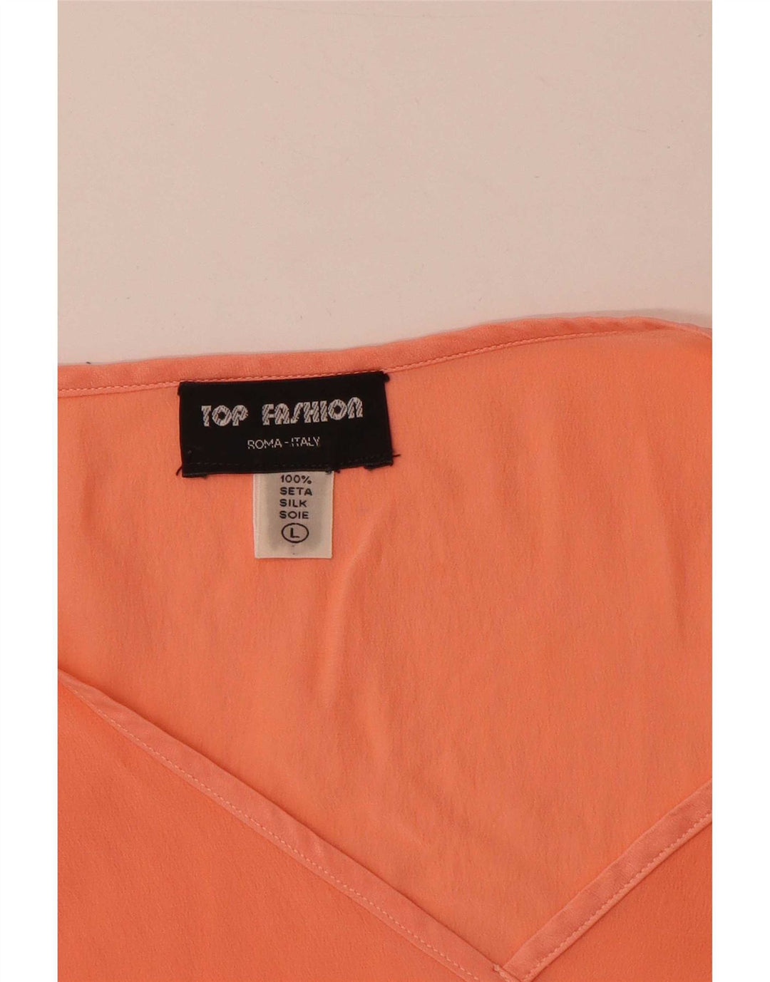 Vintage Womens Vest Top UK 14 Large Orange Silk