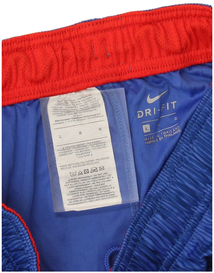Nike Mens Dri Fit Abstract Pattern Sport Shorts Large Blue Colourblock