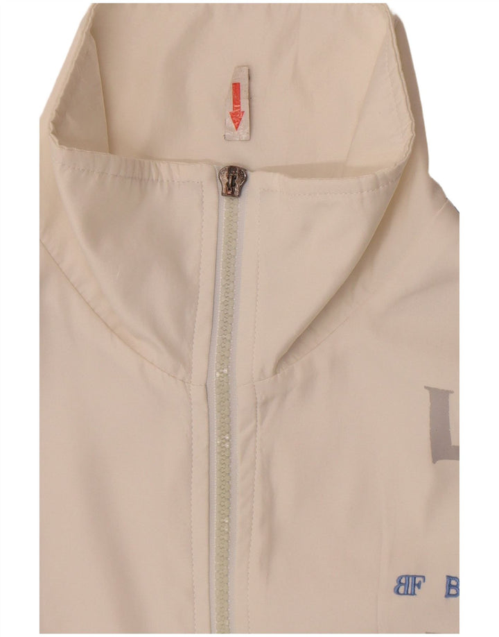 Belfe Mens Graphic Tracksuit Top Jacket Small White Colourblock Polyester