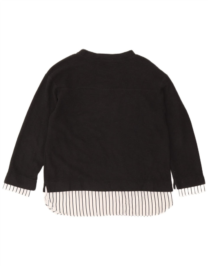 Damski top oversize z grafiką Zara z długim rękawem, UK 10, mały, szary poliester