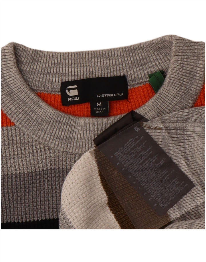 G-STAR Womens Crew Neck Jumper Sweater UK 14 Medium Multicoloured Striped