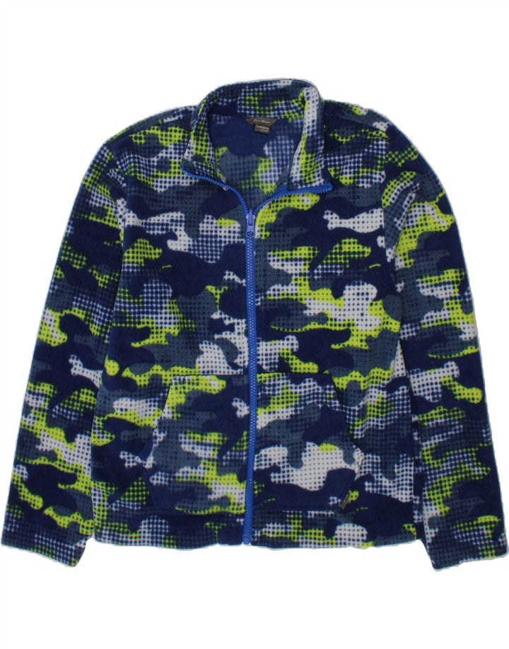 EDDIE BAUER Boys Fleece Jacket 10-11 Years Medium Multicoloured Camouflage Vintage Eddie Bauer and Second-Hand Eddie Bauer from Messina Hembry 