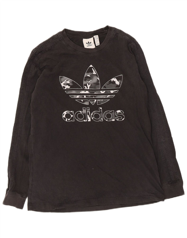 Adidas Herre grafisk top Langærmet medium sort bomuld
