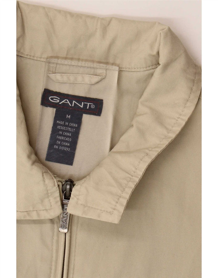 Gant Mens Bomber Jacket UK 38 Medium Beige Cotton
