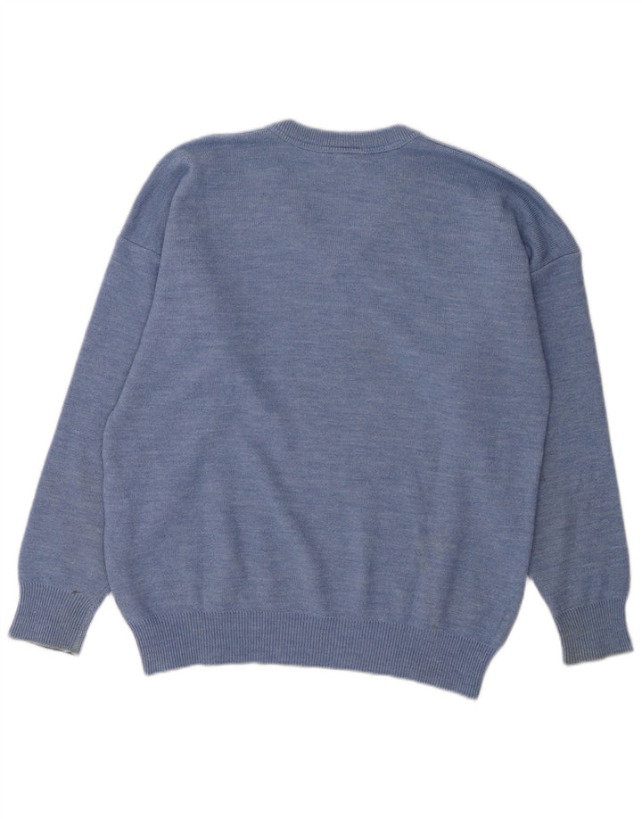 Lacoste Herre V-hals sweater str. 5 Large Blue Wool